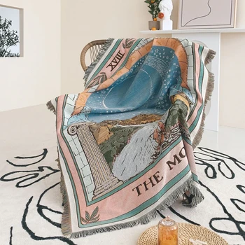 Nordic kanapé takaró Otthoni dekoráció kanapé törölköző Tarot szabadidős takaró ágytakaró kültéri kemping piknikszőnyeg Bohém kárpit szőnyeg
