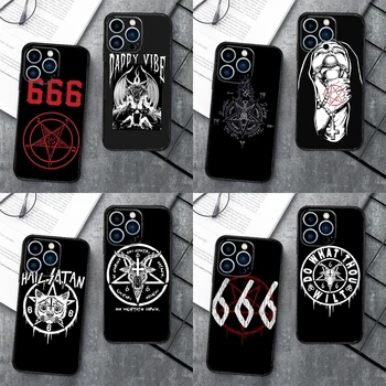 Pentagram 666 démoni telefontok iPhone 15-höz 12 11 13 14 Pro Max Mini X XR XS Max SE 2020 7 8 Plus telefontok